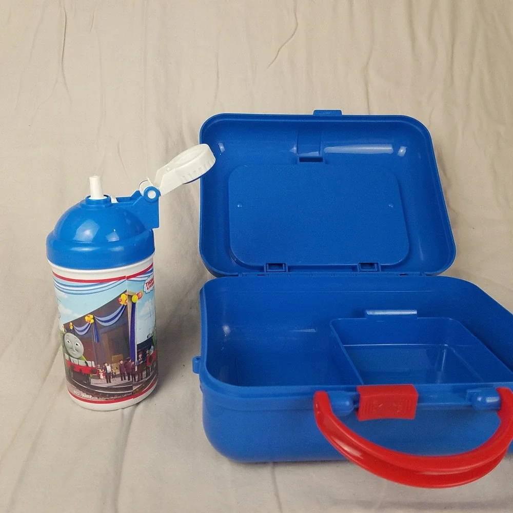 Thomas  Train & Friends Lunch Box Kids Blue Like New thermos food stay  Pecoware